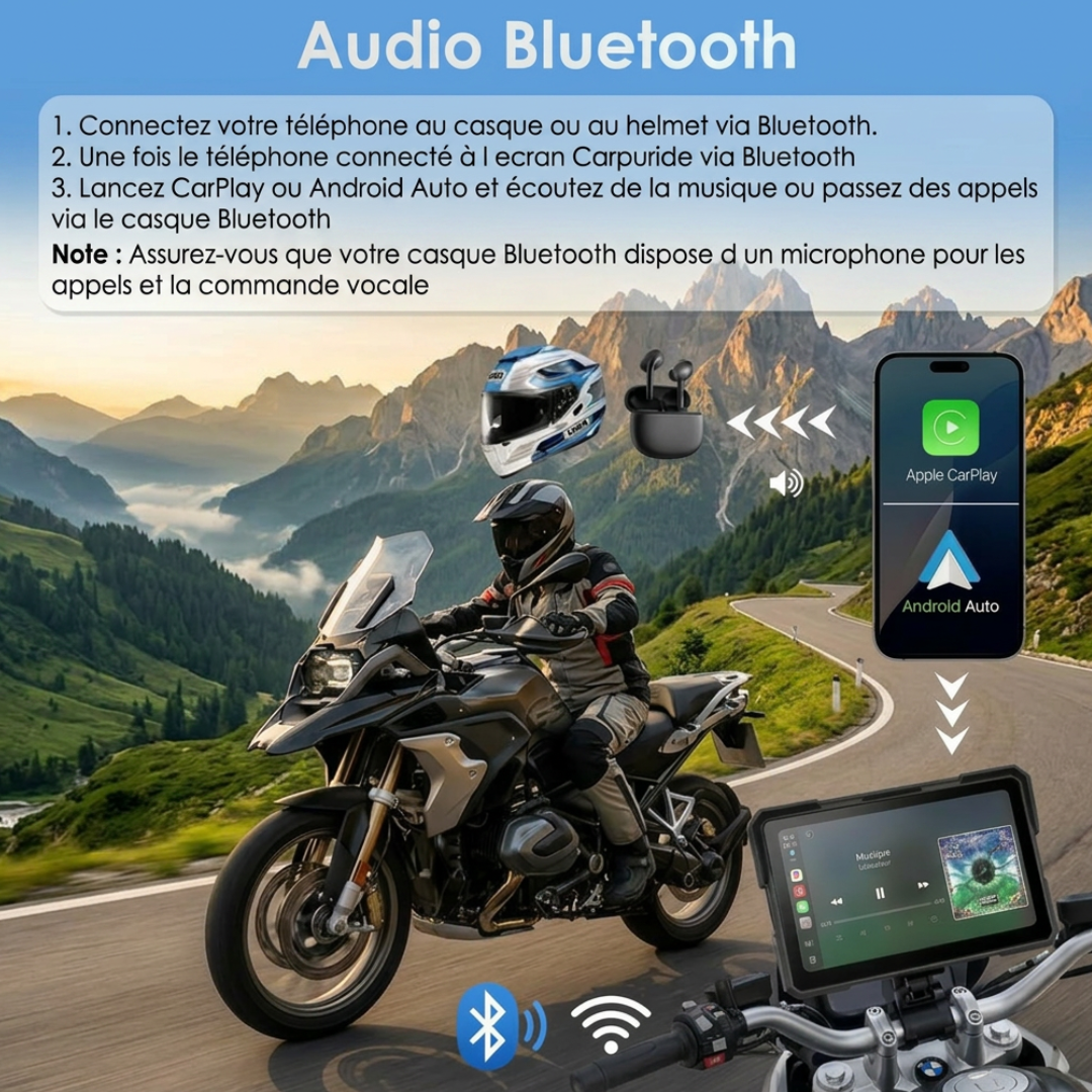 Carplay Portable pour Motos IOS & ANDROID