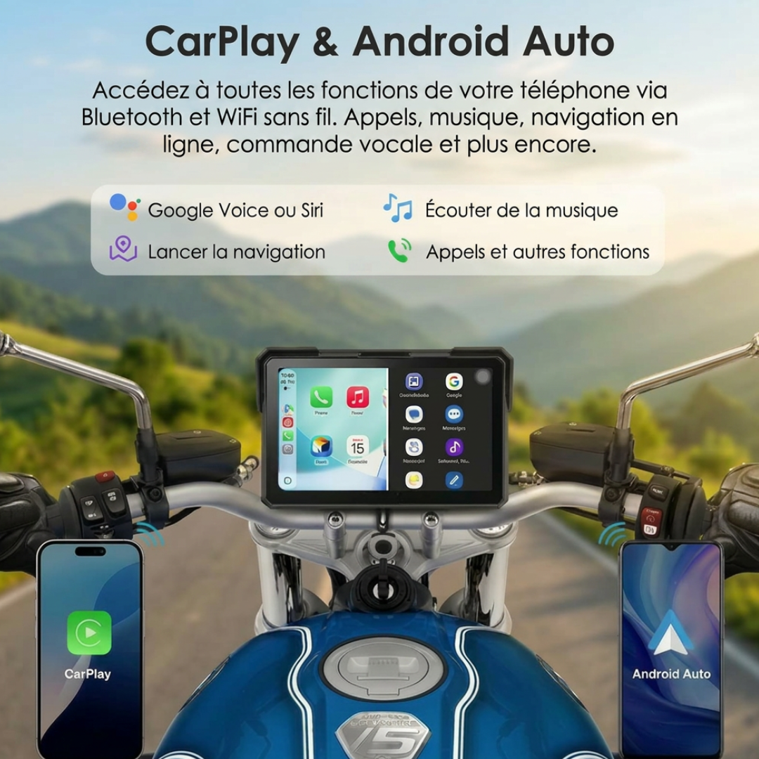 Carplay Portable pour Motos IOS & ANDROID