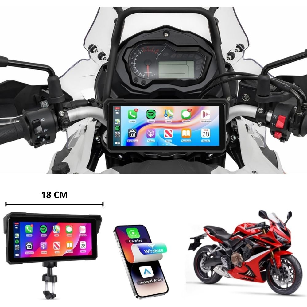 RideView™ CarPlay pour moto — iOS & Android, Bluetooth